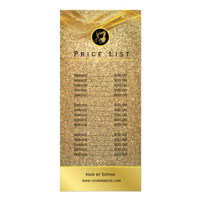 Luxury Gold Glitter Rack Card (Front)