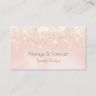 Luxury Gold Glitter Romantic Pink Bokeh Business Card