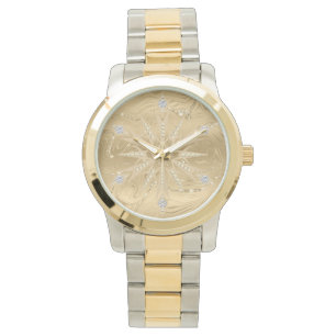 Luxury Gold Glitter Snowflake Diamond Watch