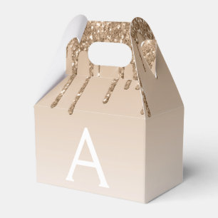 Luxury Gold Glitter & Sparkle Monogram Favour Box