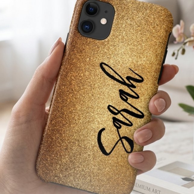 Luxury Gold Glitter Sparkle Personalised Name Phon Case-Mate iPhone Case (Creator Uploaded)