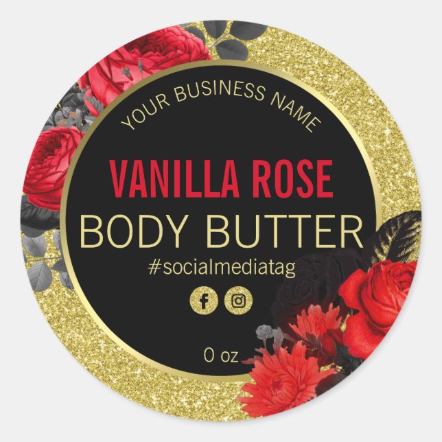 Luxury Gold Gold Rose Product Labels (Front)