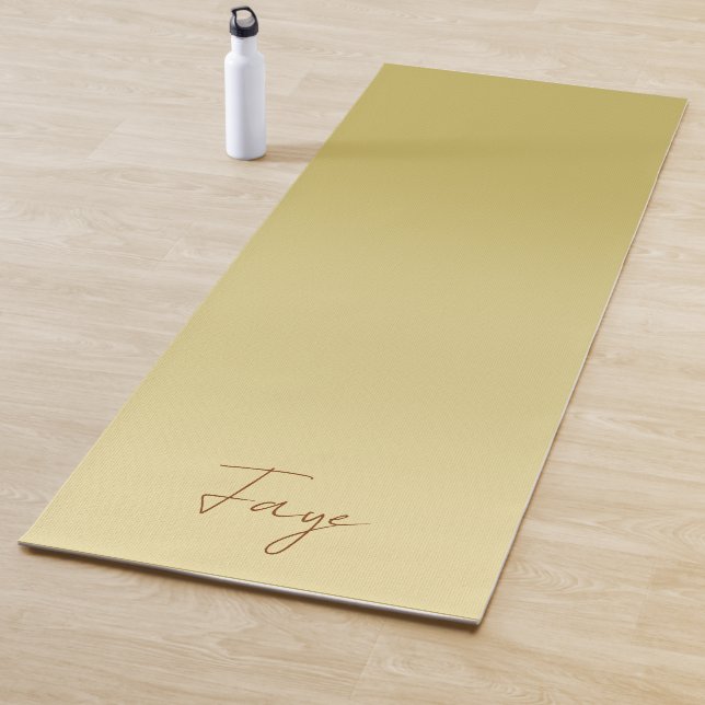  Luxury gold  gradient floral watercolor monogram  Yoga Mat (In Situ)