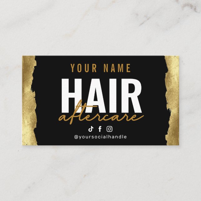 Luxury Gold Hair Aftercare Card  (Front)