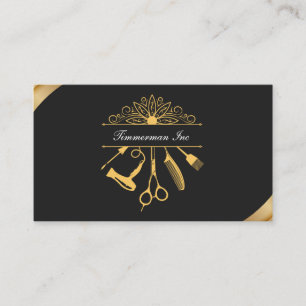 Luxury Gold Hair Stylist Elegant Salon Branding Business Card