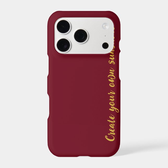 Luxury Gold Initial Monogram Burgundy Red (Back)