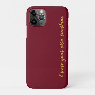 Luxury Gold Initial Monogram Burgundy Red iPhone 11 Pro Case