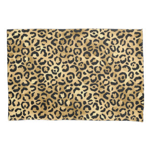 Luxury Gold Leopard Print-Cosy Glam Animal Pattern Pillowcase
