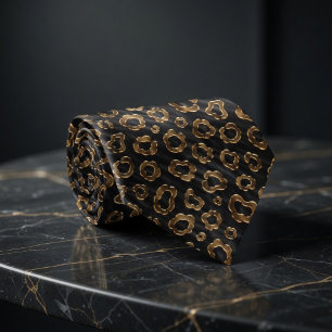 Luxury Gold Leopard Spots Tie