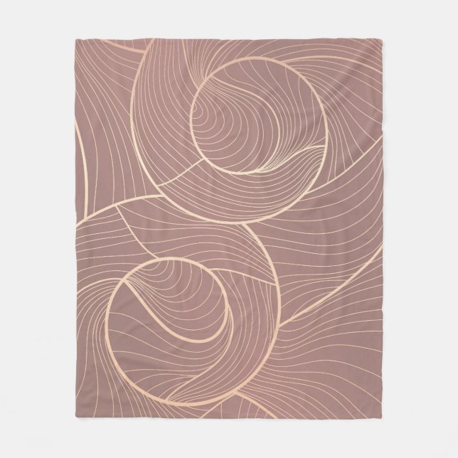 Luxury Gold Lines Pattern Background Fleece Blanket (Front)