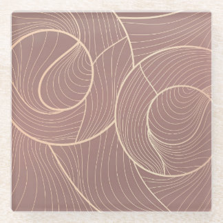 Luxury Gold Lines Pattern Background Glass Coaster