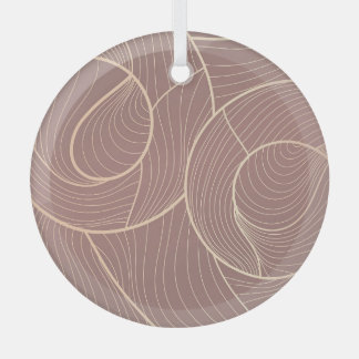 Luxury Gold Lines Pattern Background Glass Tree Decoration