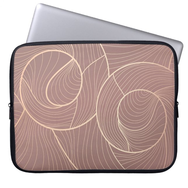 Luxury Gold Lines Pattern Background Laptop Sleeve (Front)