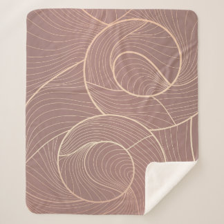 Luxury Gold Lines Pattern Background Sherpa Blanket