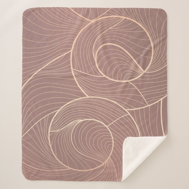 Luxury Gold Lines Pattern Background Sherpa Blanket (Front)