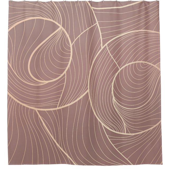 Luxury Gold Lines Pattern Background Shower Curtain (Front)