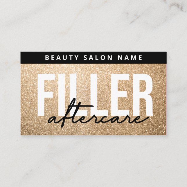 Luxury Gold Lip Filler Botox Aftercare Instruction Business Card (Front)