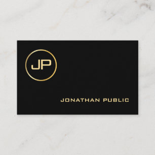 Luxury Gold Look Monogrammed Elegant Professional Business Card