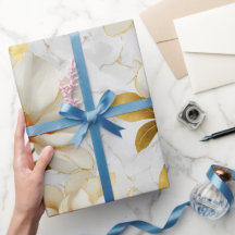 Luxury Gold Magnolia Pearl Watercolor Pattern