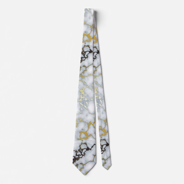 Luxury Gold Marble Background Tie (Front)