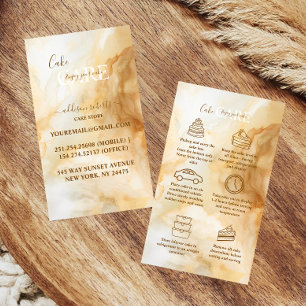 Luxury Gold Marble Cake Care Business Card