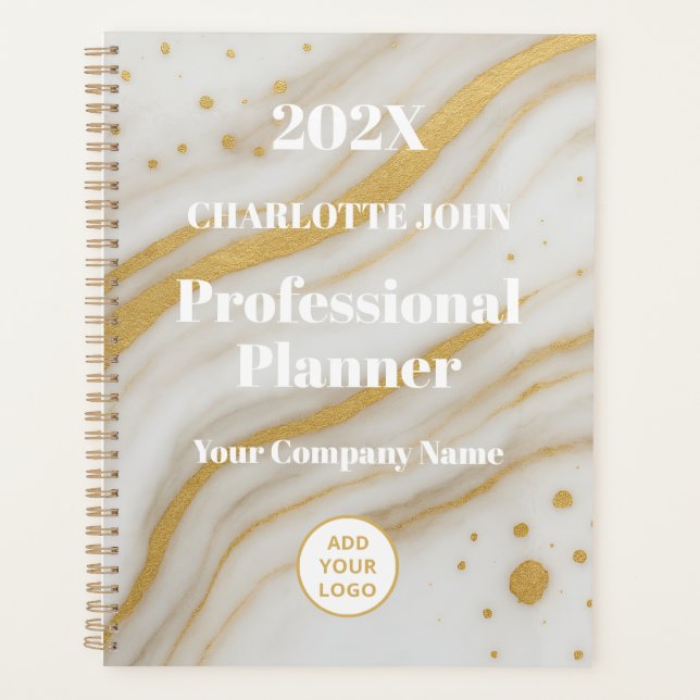 Luxury Gold Marble Professional 2026 Planner (Front)