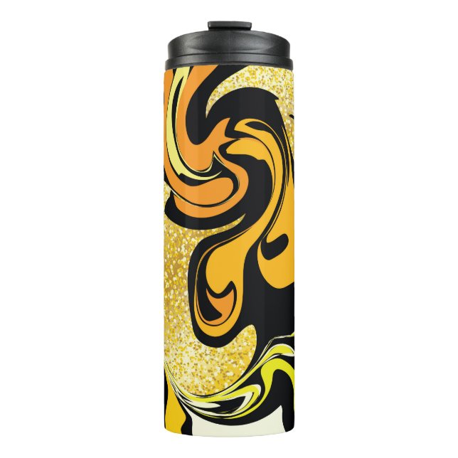Luxury gold marble texture thermal tumbler (Front)