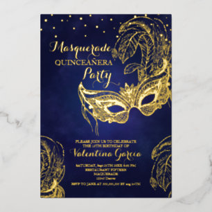 Luxury Gold Masquerade Quinceañera Mask Design