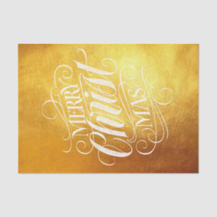 Luxury Gold Merry Christmas Christian Script BIG Tissue Paper
