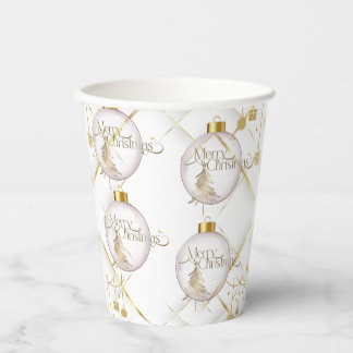Luxury Gold Merry Christmas Paper Cups