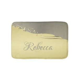 Luxury gold metal decorative on gold and silver bath mat