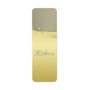 Luxury gold metal decorative on gold and silver return address label