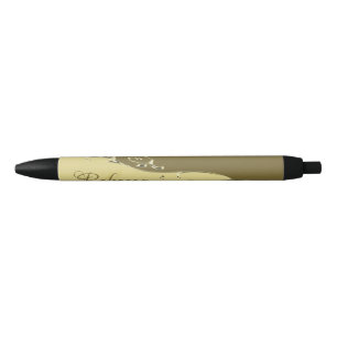 Luxury gold metal decorative on Military gold Black Ink Pen