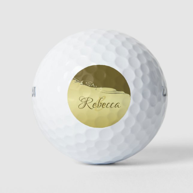 Luxury gold metal decorative on  Military gold Golf Balls (Front)