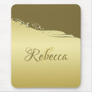 Luxury gold metal decorative on Military gold Mouse Pad