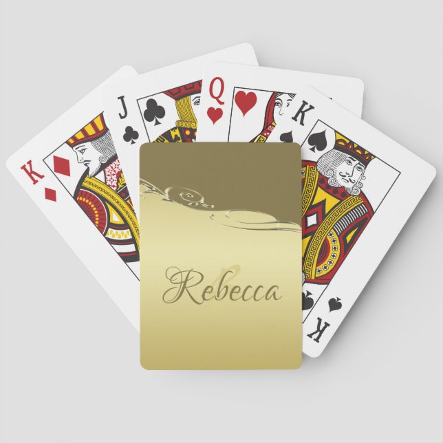 Luxury gold metal decorative on  Military gold Playing Cards (Back)