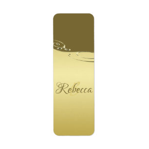 Luxury gold metal decorative on Military gold Return Address Label