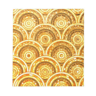 Luxury Gold Metal Foil Glitter Dots Circles Notepad
