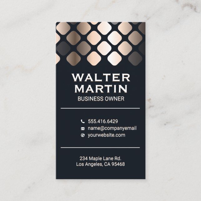 Luxury Gold Metallic Pattern Business Card (Front)