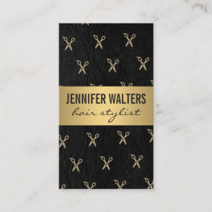 Luxury Gold Metallic Salon Shears Business Card