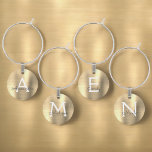 Luxury Gold Modern & Elegant Monogram Wine Charm<br><div class="desc">Luxury Gold Modern and Elegant Monogram Metallic Faux Brushed Metal Wine Charm. These Wine Charms can be customised to include your initial and first name. The Faux Stainless Steel Wine Charms makes a great Bridal Shower, Birthday Party or Bachelorette Party gift for that special person who loves chic modern and...</div>