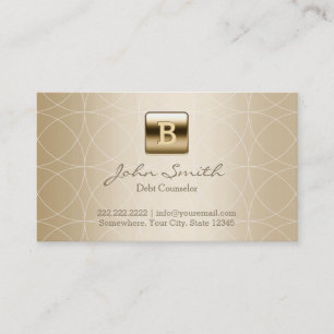 Luxury Gold Monogram Debt Counsellor Business Card
