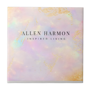 Luxury Gold Nebula Custom Name Inspired Living Ceramic Tile