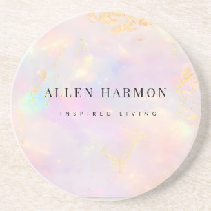 Luxury Gold Nebula Custom Name Inspired Living Coaster
