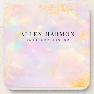 Luxury Gold Nebula Custom Name Inspired Living Coaster