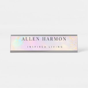 Luxury Gold Nebula Custom Name Inspired Living Desk Name Plate
