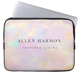 Luxury Gold Nebula Custom Name Inspired Living Laptop Sleeve