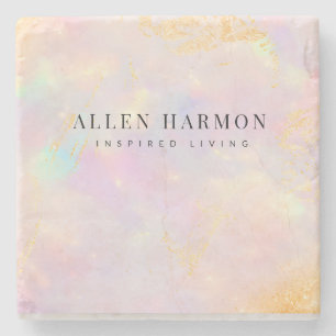 Luxury Gold Nebula Custom Name Inspired Living Stone Coaster