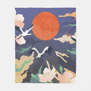 Luxury gold oriental style background. Chinese and Fleece Blanket