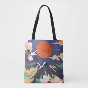 Luxury gold oriental style background. Chinese and Tote Bag